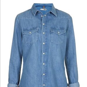 TOPSHOP x MOTO Denim Button-Up